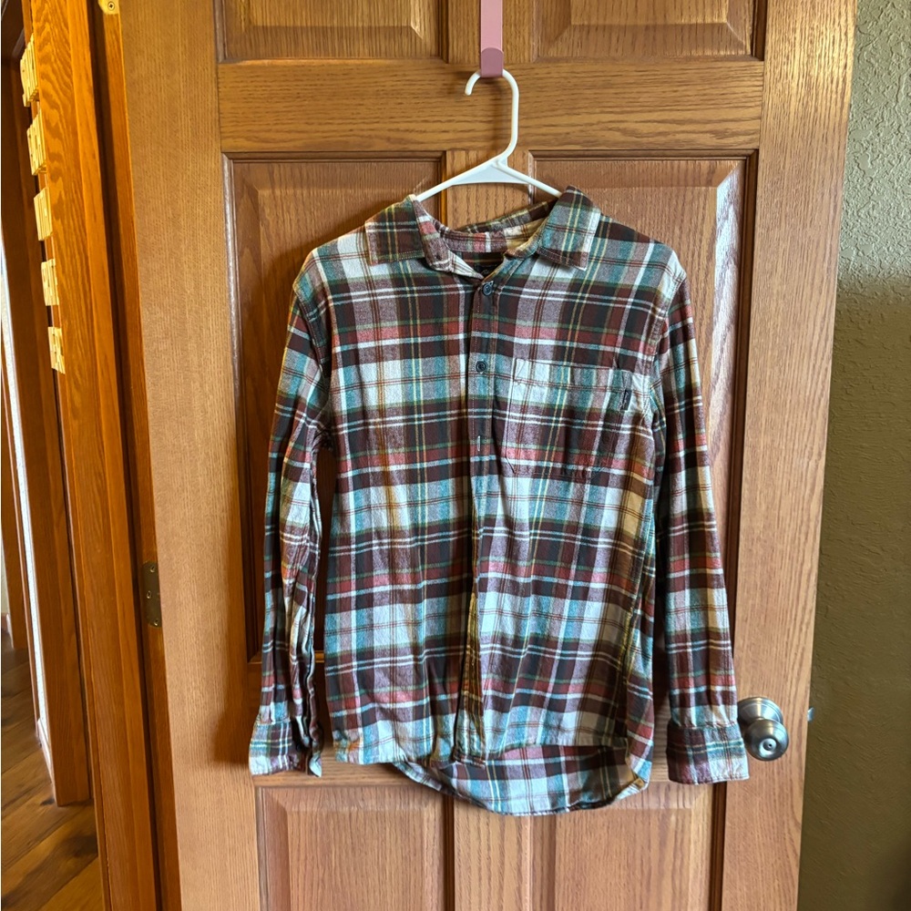 Eddie Bauer Red and Green Plaid Shirt